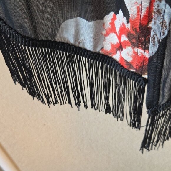 Siren Lily Black Floral Kimono - Picture 2 of 4